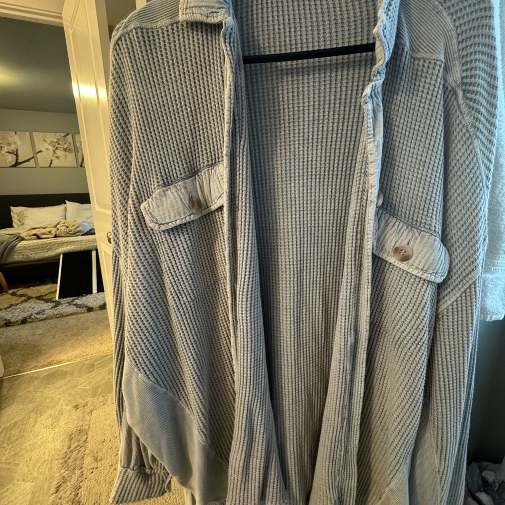 Free People Blue Scout Shirt
